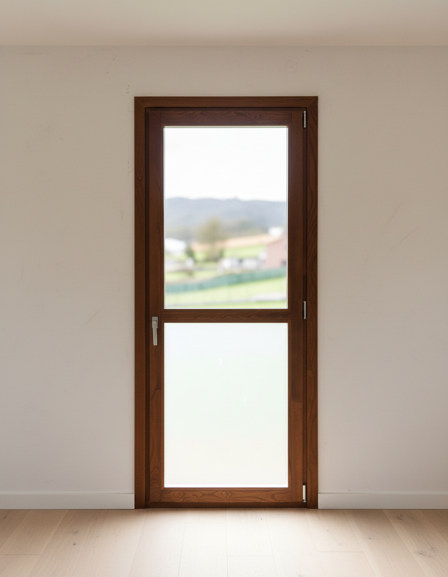 Ventana con paño inferior mate